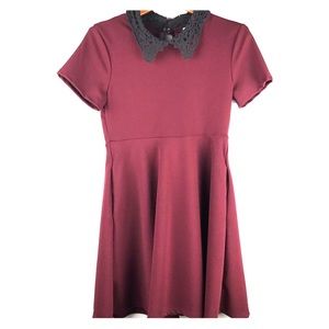 New Hot Topic burgundy Skater Dress Halloween